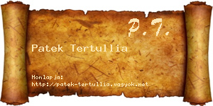 Patek Tertullia névjegykártya